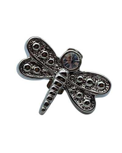 Decorative butterfly button plastic silver 15 × 10 mm