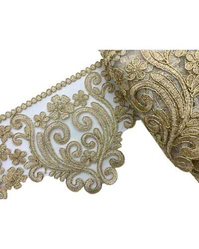 Lace Lurex Rebrodé Law Height 12.5 cm 45 cm cut