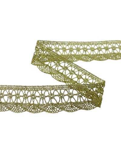 Spitze Spitze Tombollo Lurex überbacken Rundhöhe 2 cm Preis pro Meter