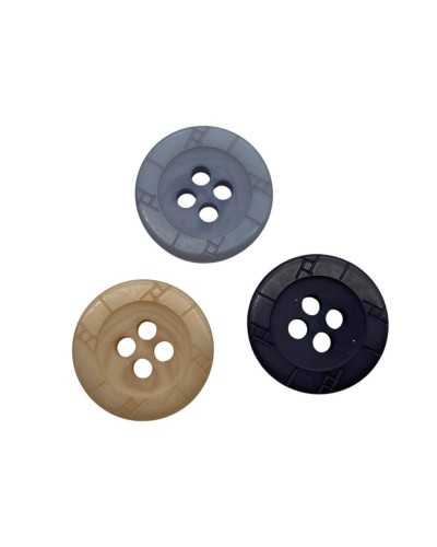 Bottone Tondo Lineato 22  Piatto 15 mm