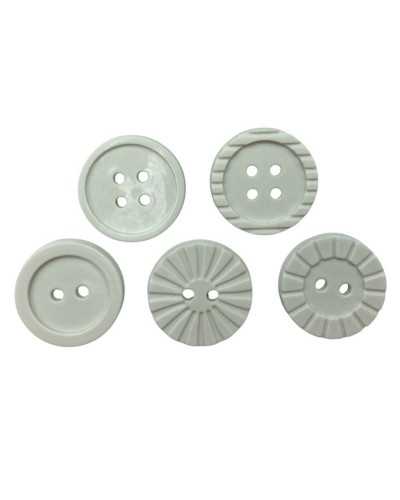 Weiße Kunststoffknopfzeile 40 2,6 cm 2 oder 4 Löcher