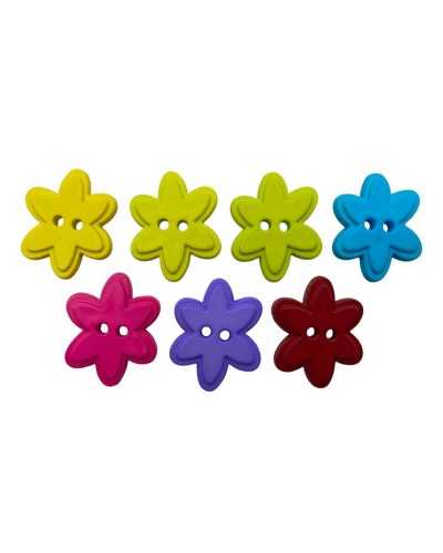 Bottone decorativo Fiore con intaglio 2 fori 27 mm