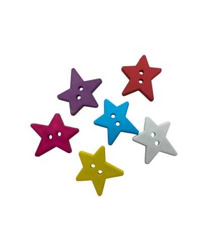 Bottone Decorativo Forma Stella 2 Fori 3 cm