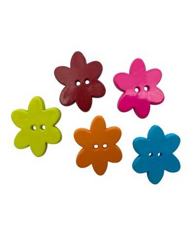 Decorative flower button 2 holes 3 cm plastic