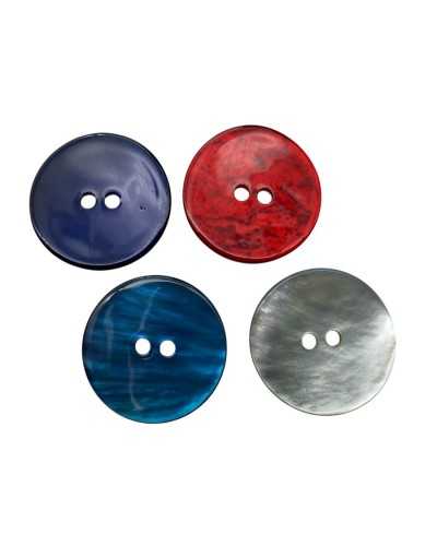Bouton arrondi martelé en lineee-nacre 33 23 mm