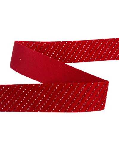 Samt-Zutraten rotes Samt-Glaiterat 25 mm 1 Mt