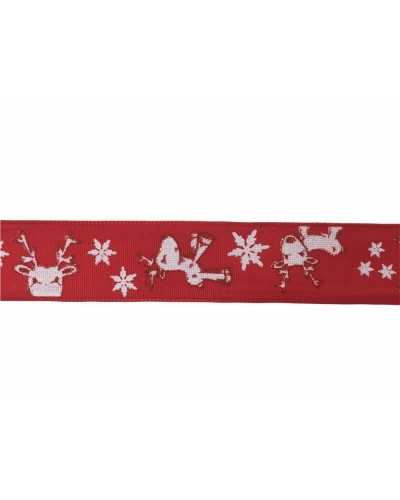 Trimmings Christmas Ribbon Printed Reindeer Snowflakes High 25 Mm