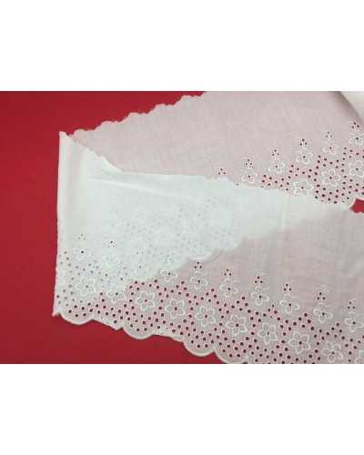 PIABENT-Spitze Sangallo Double Flower Stickerei Weiße übergeordnete Kantenhöhe 17cm 75cm Schnitt