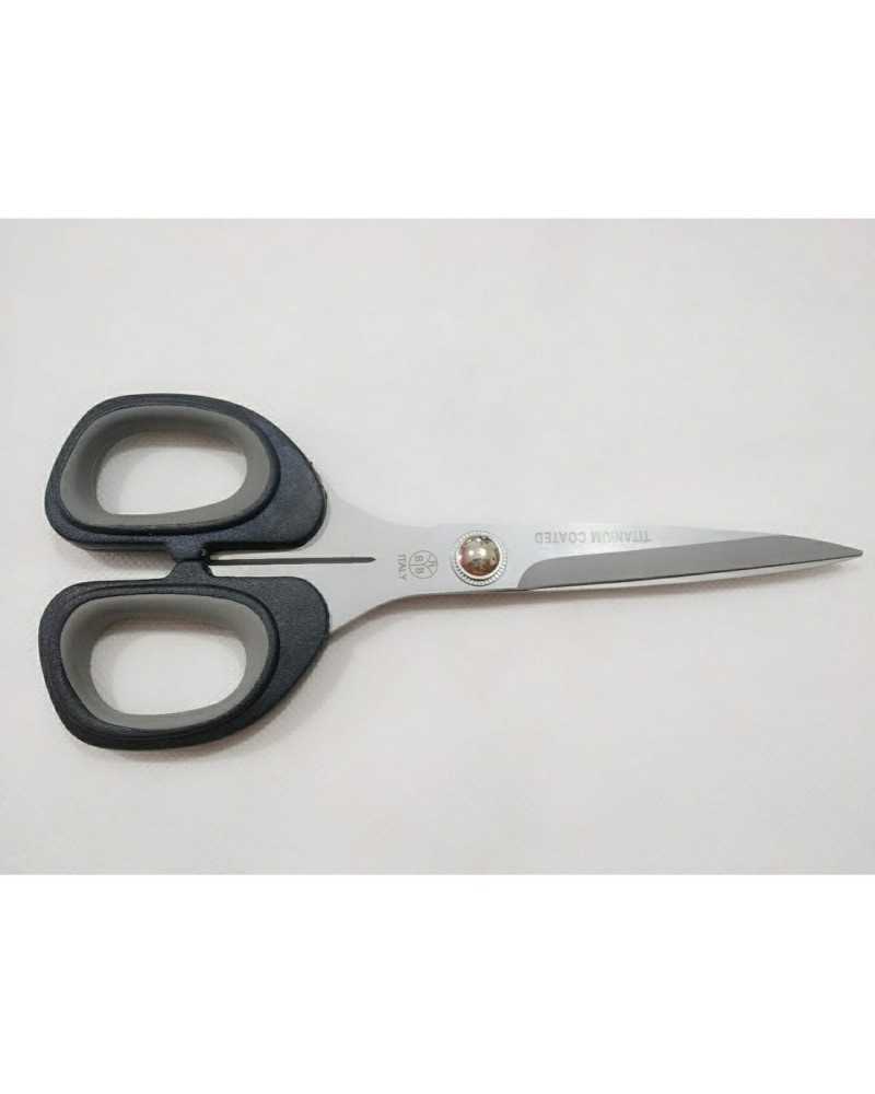 Tijeras para tela de costurera hoja de acero inoxidable titanio mango de silicona de costura multiusos 16,5 Cm tamaño 6,5