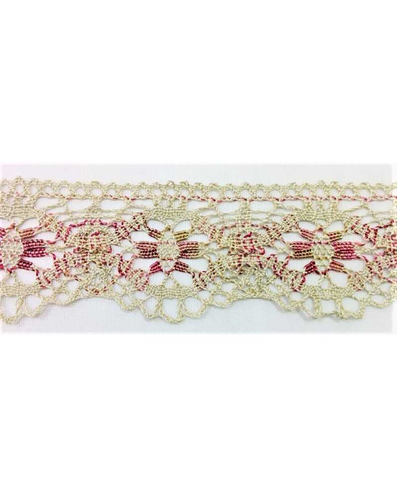 Trimmings Lace Cotton Linen Point High Shabby Style High 6.5 Cm