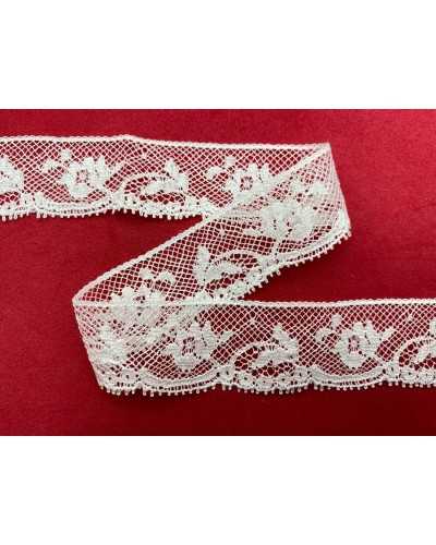 Lace Valenciennes 16 mm White Cotton / Polyamide per meter