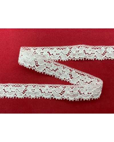 Spitze Spitze Valenciennes Weiße volle Blume Design Höhe 15 mm Preis pro Meter