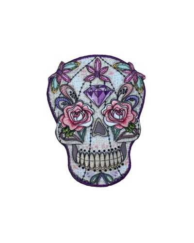 Patch Skull Eyes Flower Thermoadesive Application 11x8 cm