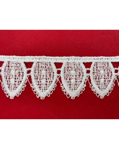 Passamaneria Pizzo Macramè Puntina Sfrangiata Smerlo Bianco Alto 4 Cm