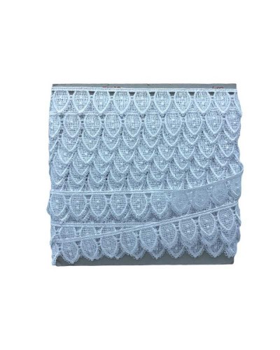 Passamaneria Pizzo Macramè Puntina Sfrangiata Smerlo Bianco Alto 4 Cm