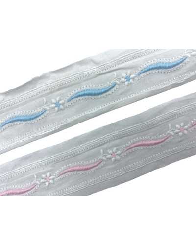 Bandeja Traszzo Tablero Encaje Sangallo Blanco Bordado Cotton Pure Design Flower Tall 3cm