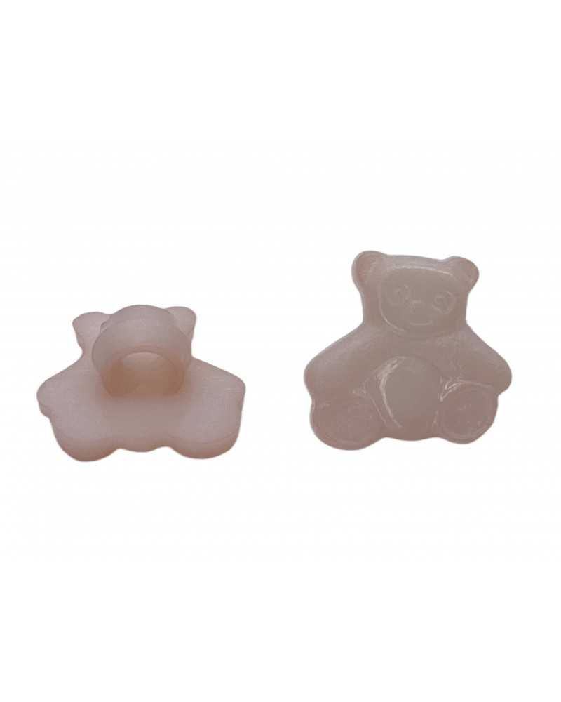 2 Pcs Boutons Bébé Ours Tige Résine Boutonnière 1 Cm