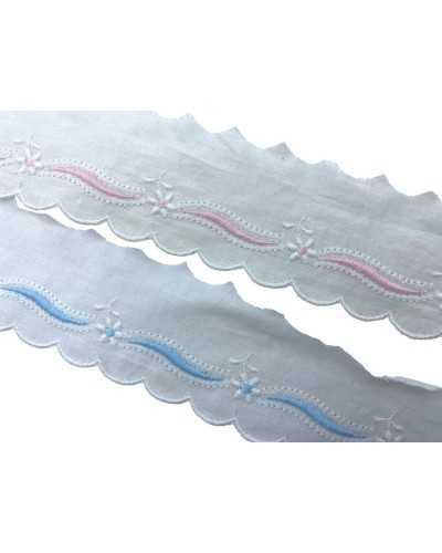 Piazza Pizzo Sangallo Scalloped toe Flowers and wave 100% cotton height 4 cm