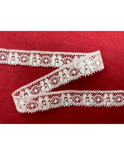 Lace Lace Valenciennes white 100% cotton height 12 mm 50 cm cut