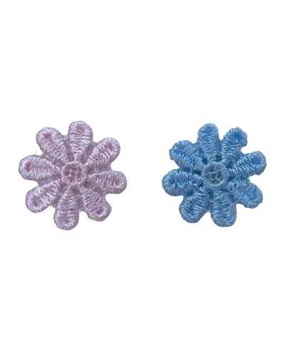 Applicazione Termoadesiva Patch Fiore Margherita Piccolo Ricamo Filo Lucido 2 Cm