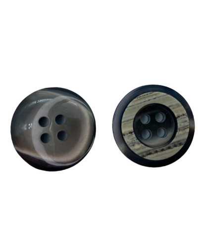 Button 4 Round Glossy Carved Marble Effect 19 Mm