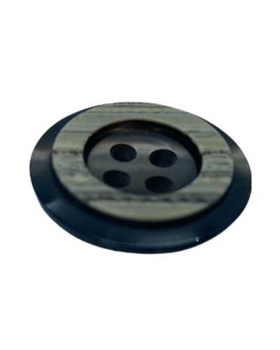 Bouton 4 Rond Brillant Effet Marbre Sculpté 19 Mm