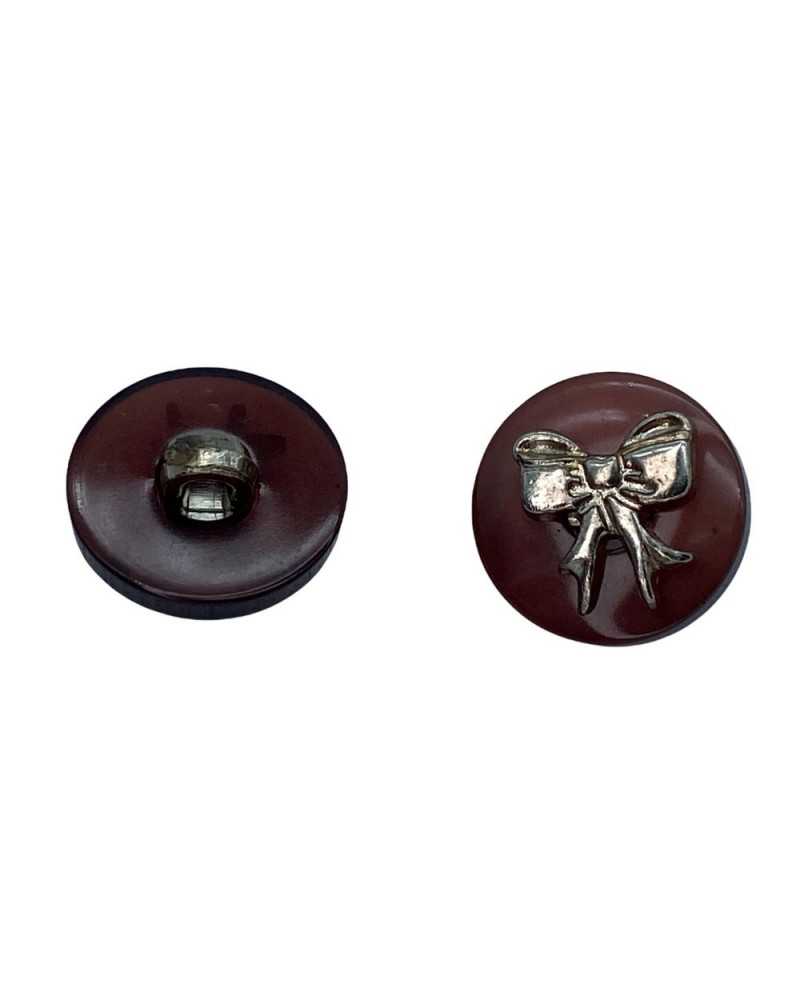 Small Button Model Steel Bow Buttonhole Resin Base 11 Mm