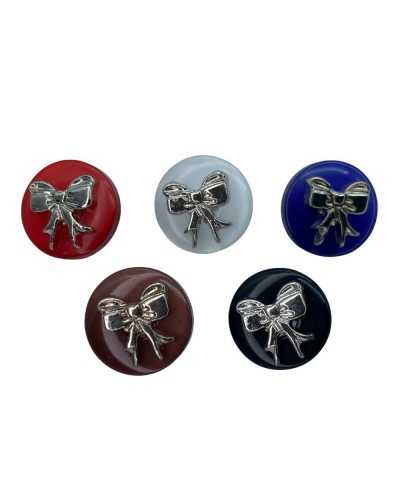 Small Button Model Steel Bow Buttonhole Resin Base 11 Mm