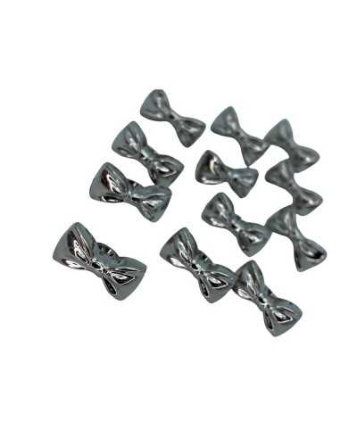 Bouton Argent Modèle Résine Polie Noeud Boutonnière 14x8 Mm