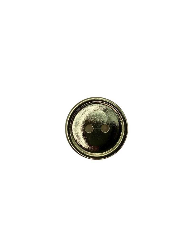 Bouton Rond 2 Trous Doré Résine Poli 18 Mm