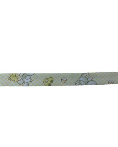 Passamaneria Sbieco Diagonale Nastro Traversino Cotone Stampa Coniglietto Alto 14 Mm