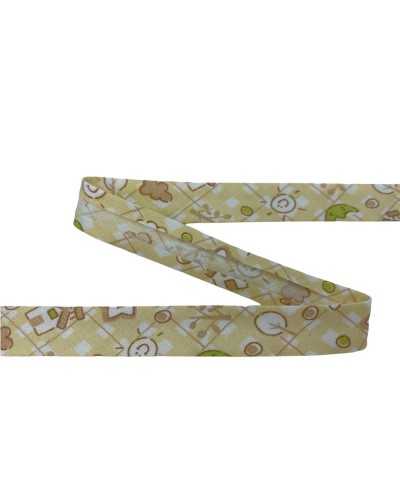 Passamaneria Sbieco Diagonale Nastro Traversino Cotone Stampa Stella Sole Casa Alto 14 Mm