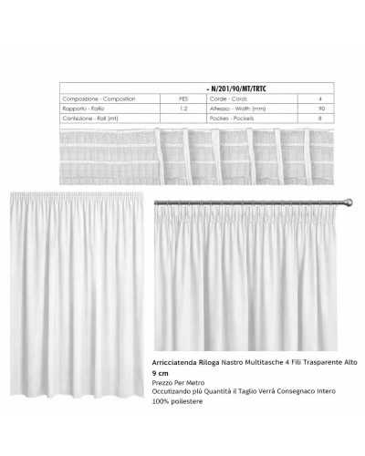 ArricciaTenda Relogates Multi-pockets 4 Transparent Wires High 9 CM