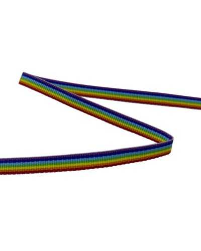 Gros Grain ribbon trasamant Rainbow Row Peace 5 mm high