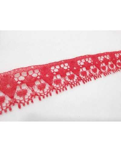 Pizzo Raschel Rosso Smerlato Punta Alto 25 Mm