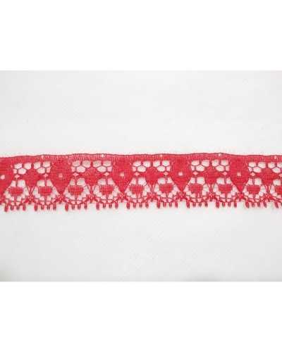 Pizzo Raschel Rosso Smerlato Punta Alto 25 Mm