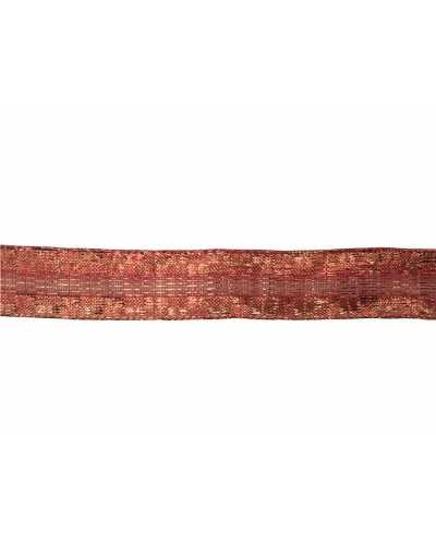 Nastro Natale Rosso Semitrasparente Oro Lurex Alto 22 MM