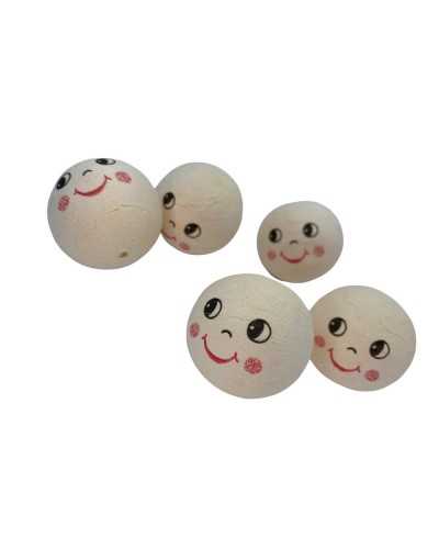 Testa Ovatta Cotone Faccina Sorridente Colore Pelle Stafil Cm 3