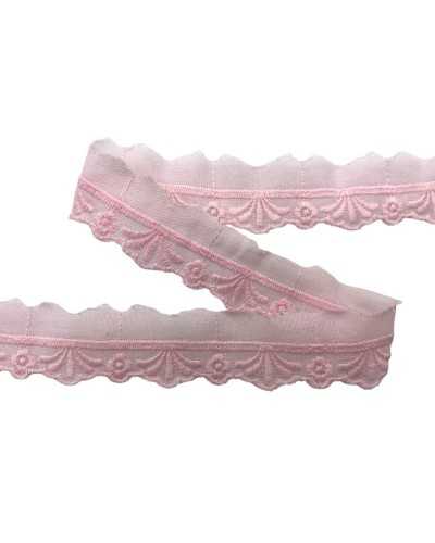 Piazza Pizzo Sangallo Baumwolle Stickerei Babed-Blumenhöhe 2 cm Preis pro Meter