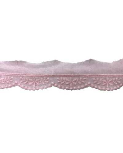 Sangallo Lace Falloped 100% algodón Altura 2 cm Bordado 1 cm Precio por metro