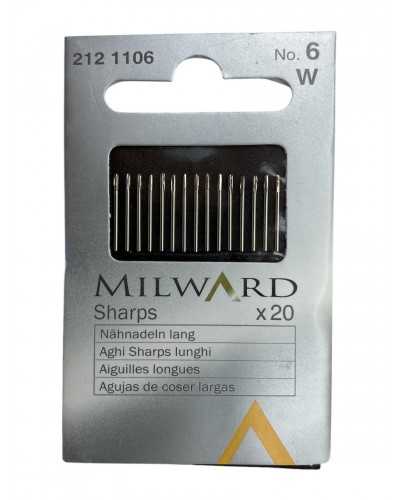 20 needles sewing long sharps milward n ° 6 w