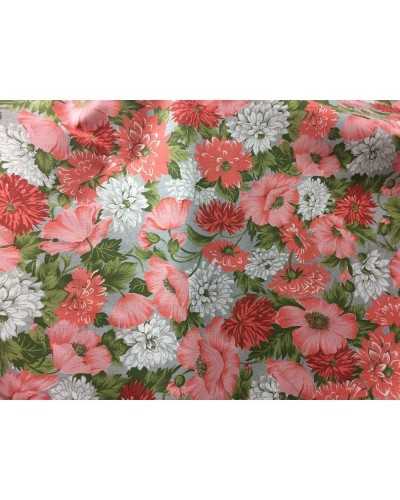 Baumwoll-Cretonne-Stoff mit bedruckten Blumen