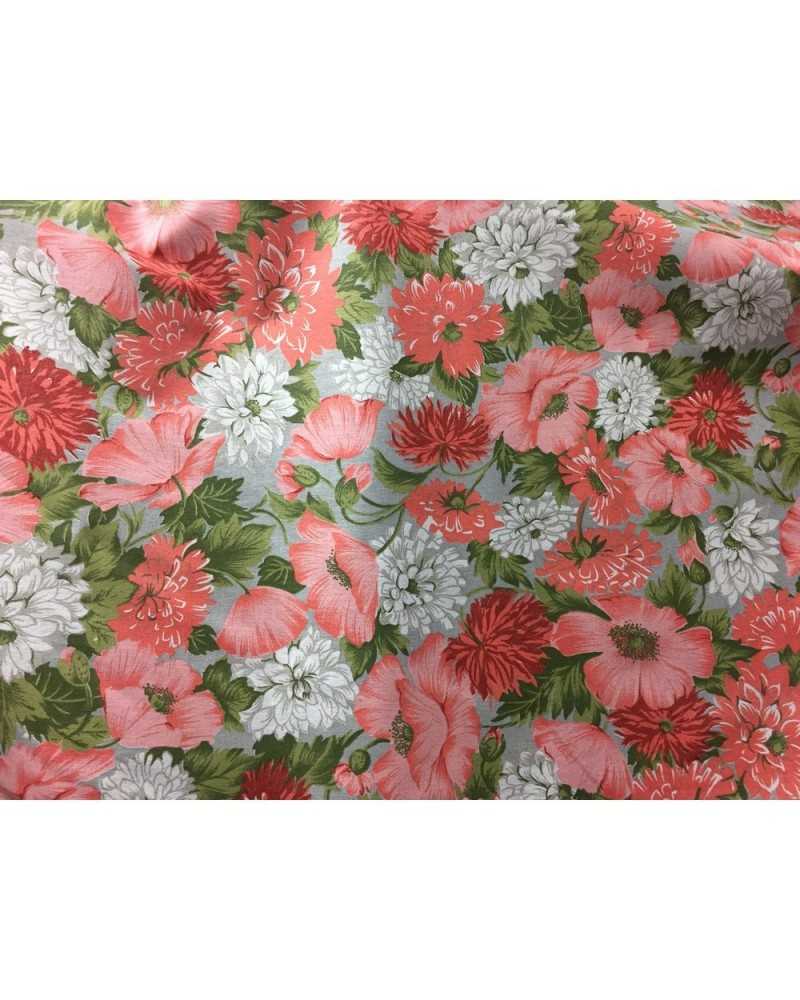 Tessuto Cotone Cretonne Stampato Fiori