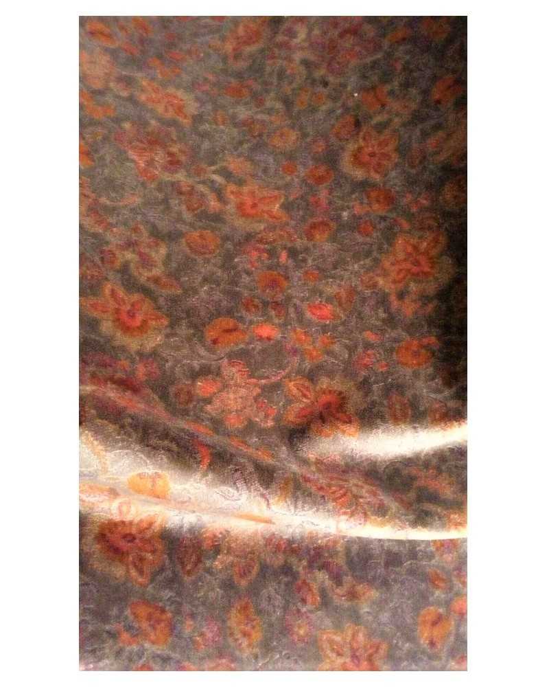 Baumwollsamtstoff mit Blumendruck, 150 cm hoch