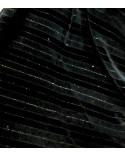 Tela Terciopelo Negro Rayas Horizontales Hilo Dorado Lurex Alto 150 Cm