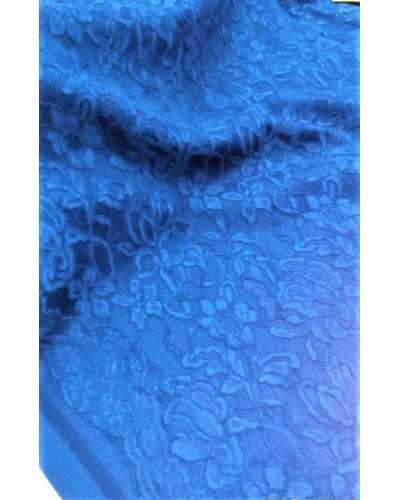 Light blue scuba elastic lace base knit fabric 150 cm high 