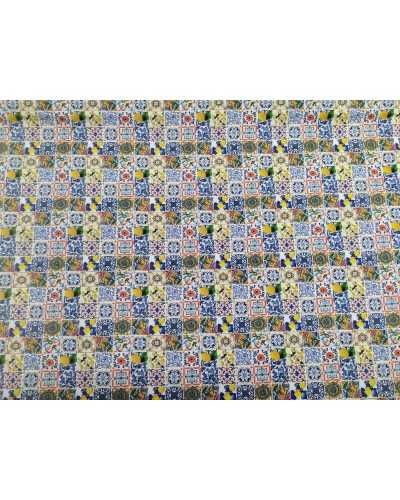 Tissu Microfibre Imprimé Majolica 50 cm H 150