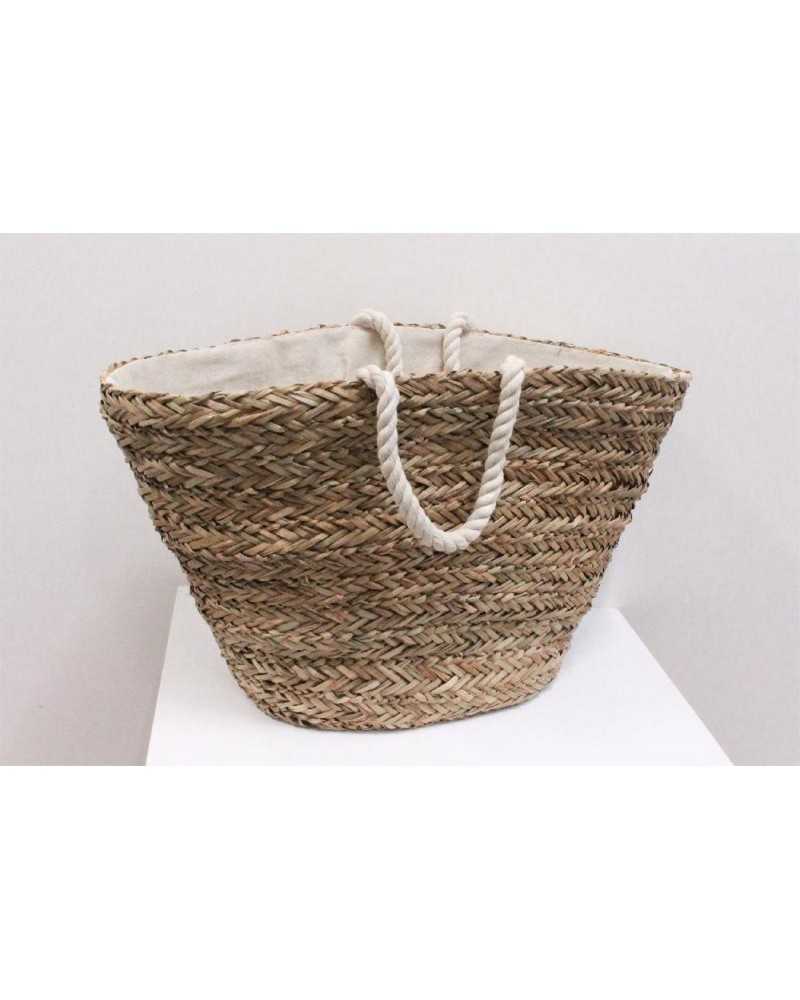 Bolsa de Paja con Asa de Cuerda de Algodón 35 Cm Alto