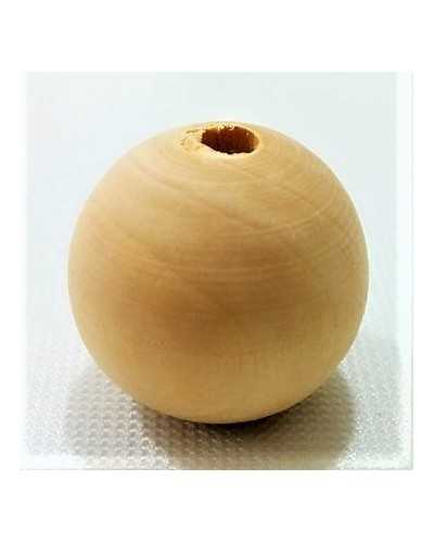 Pair of wooden beads with decoupage hole size 20