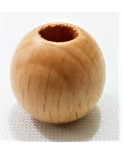 PAIR Wooden beads with decoupage hole 25 mm wide